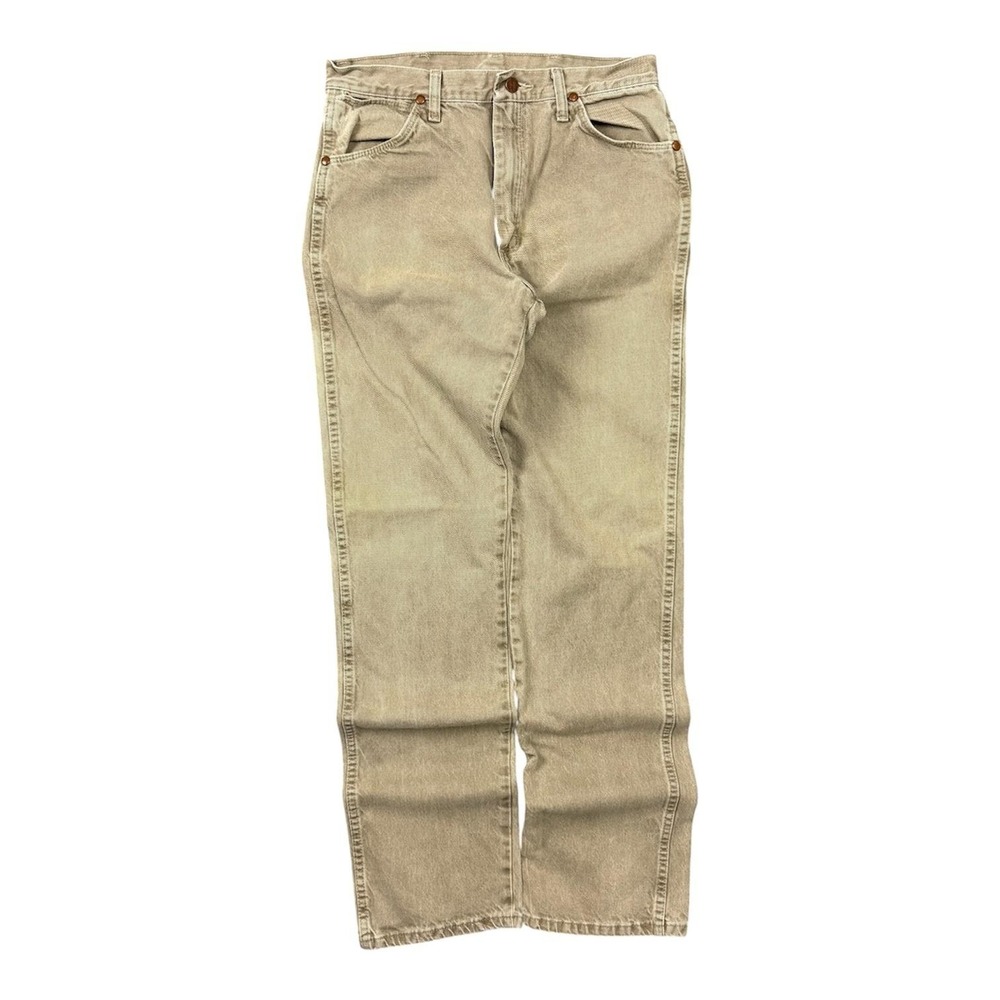 Vintage Wrangler 13MWZ Jeans Mens 31x36 Brown Denim Cowboy Cut Straight